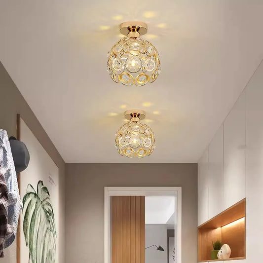 Lámpara Led de cristal para pasillo, balcón, luz de techo, estilo nórdico, personalidad, candelabro pequeño creativo, lámparas de entrada
