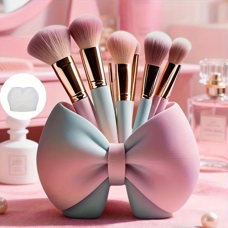 Modelo con Molde de Silicona 3D con Diseño de Lazo. Muy adecuado para hacer manualidades con resina epoxi, soporte para brochas de maquillaje, tanque de almacenamiento, F