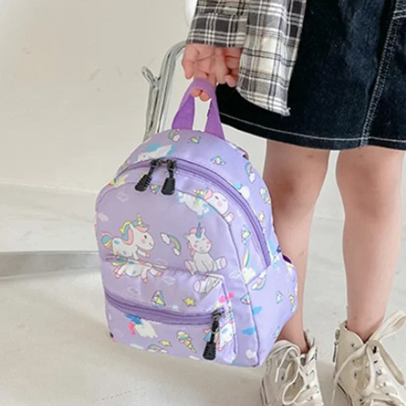 Mochila para niños con diseño de unicornio y dinosaurio de dibujos animados, bonita mochila escolar para guardería, bolsas impermeables para niños y niñas