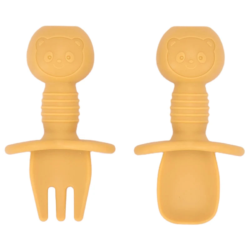 4 unids/set plato de comedor de silicona seguro para bebé, platos sólidos de dibujos animados para niños, juego de vajilla para bebé con cara sonriente, plato Retro para niños