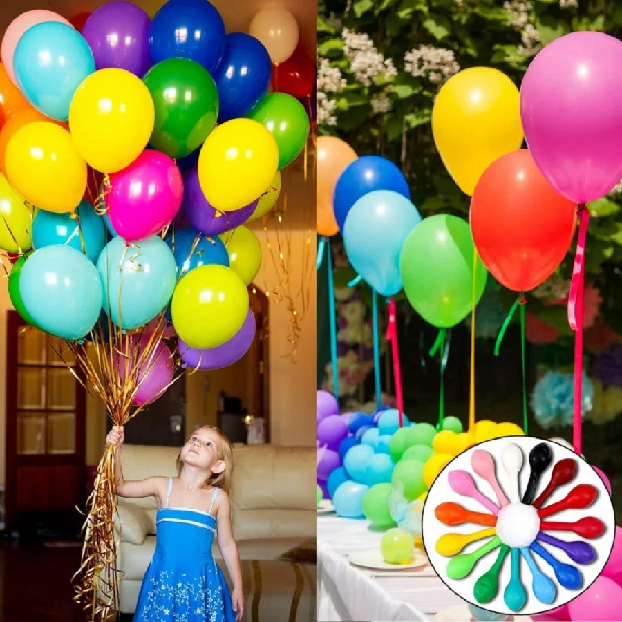 10/20/30 Uds. Globos de Látex Rojos, Negros y Blancos de 5/10/12 Pulgadas, Globos Rosa Intenso, Azules y Marrones para Decoración de Fiestas de Cumpleaños, Bodas y Baby Shower