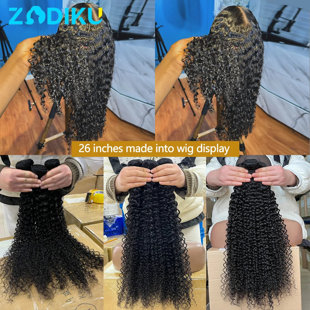 Mechones de pelo rizado, 100% mechones de cabello humano sin procesar con cierre 4X4, mechones de pelo rizado birmano, cabello humano con cierre