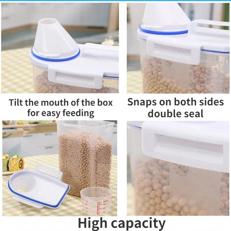 Contenedor de Almacenamiento de Alimentos para Mascotas Hermético de Primera Calidad, Gran Capacidad y Fácil de Limpiar, Diseño Elegante y Duradero para Perros y Gatos