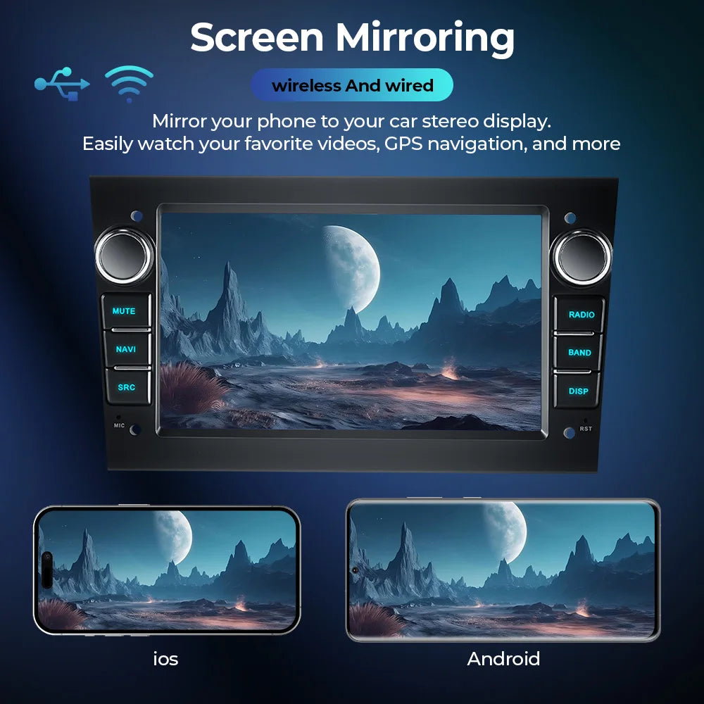 Radio Multimedia de coche 2Din para Opel Astra Antara Corsa 7 pulgadas inalámbrico CarPlay Android Auto receptor de Radio FM reproductor estéreo de coche