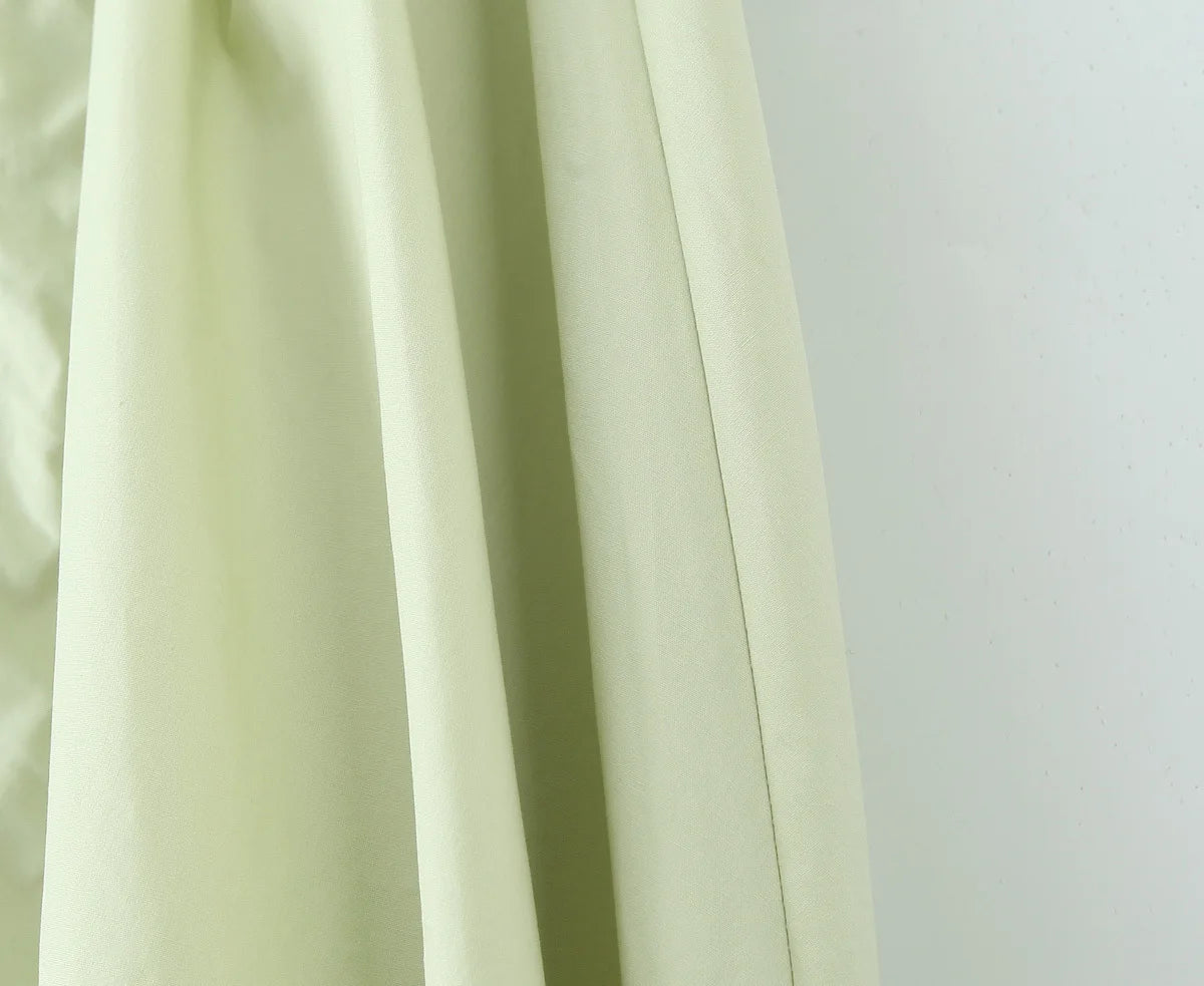 YENKYE-vestido Sexy con espalda descubierta para mujer, vestido verde elegante con cuello Halter, cintura baja, corte en A, Midi, vestidos de fiesta de noche de verano, bata de algodón