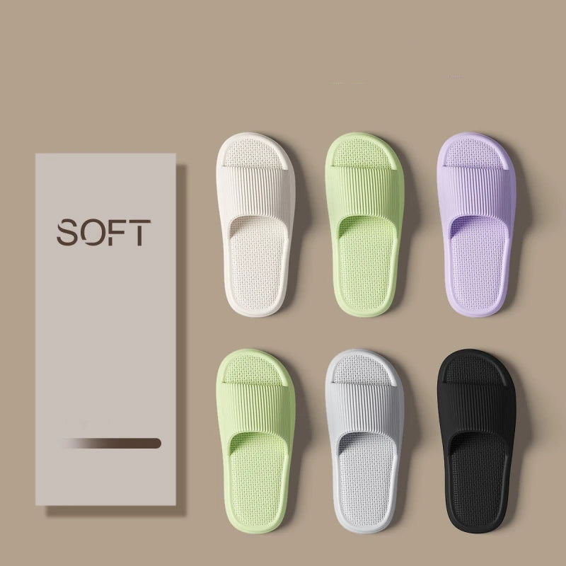 Zapatillas de EVA concisas de verano para mujer, chanclas suaves para el hogar para parejas, sandalias antideslizantes para baño, zapatos cómodos para la playa al aire libre para adultos