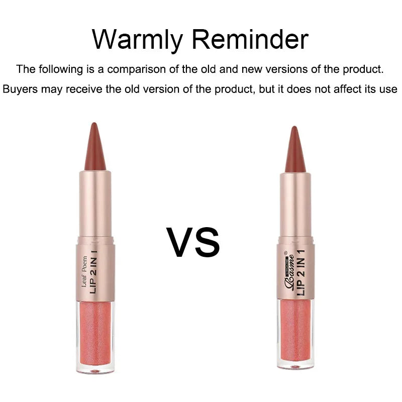 Lápiz delineador de labios degradado cónico 2 en 1, brillo de labios de cristal de espejo marrón desnudo, delineador de labios mate, maquillaje antiadherente para contorno de labios resistente al agua