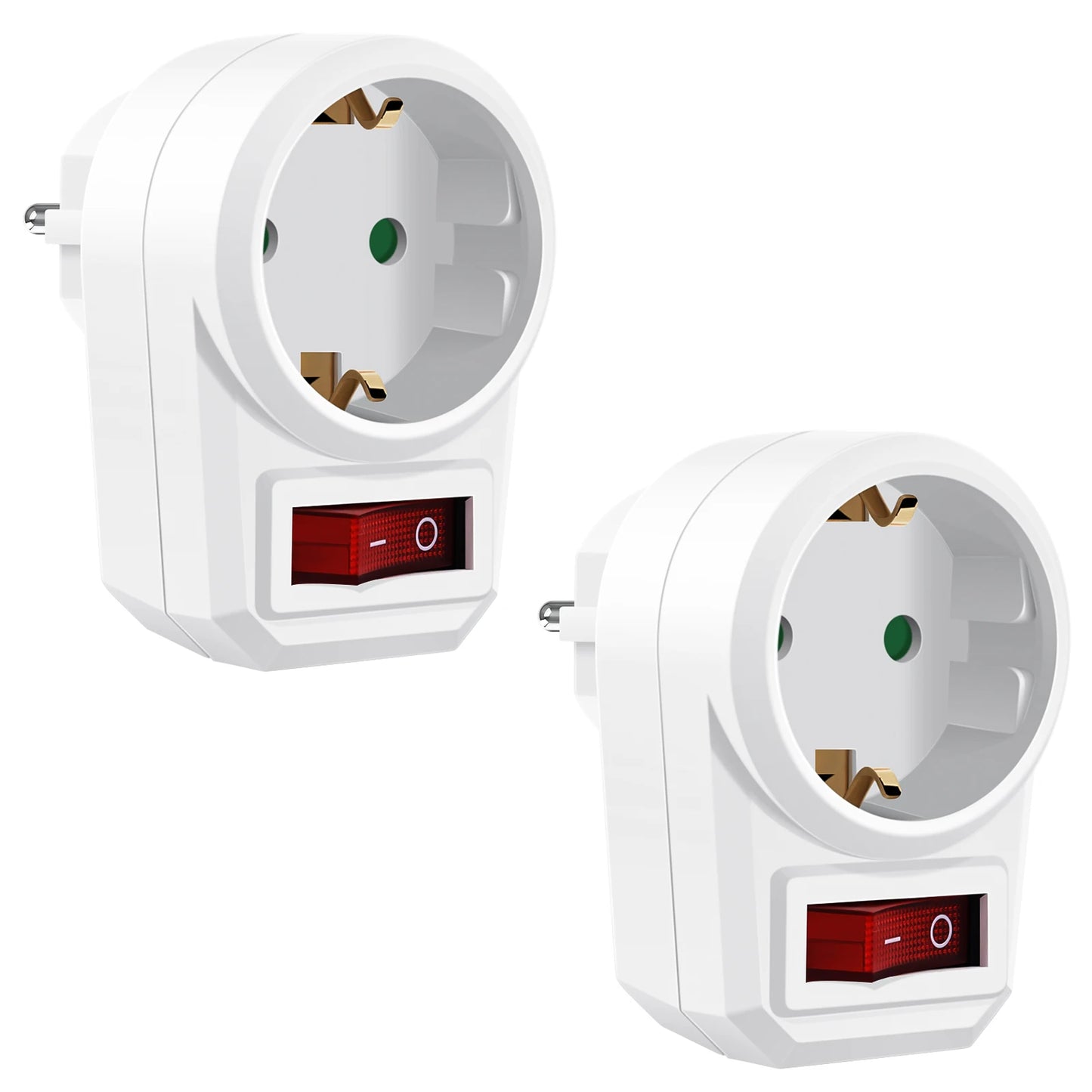 Adaptador de enchufe estándar europeo con interruptor de encendido/apagado, 16A, 250V, enchufe de conversión de la UE, toma de corriente portátil, 1/2/3 Uds.
