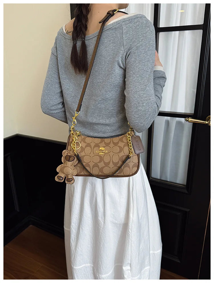 Bolso de mano de estilo de alta gama para mujer, nuevo modelo 2025, bolso cuadrado pequeño único y moderno, moderno, retro, simple y elegante, cr