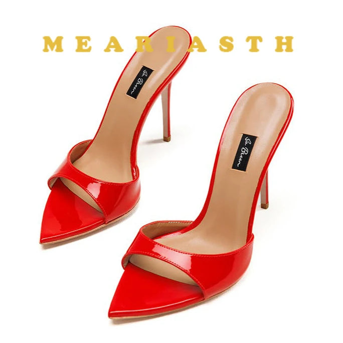 Zapatillas de crin de verano, zapatos de mujer, Sandalias de tacón de aguja súper alto, sandalias de mujer con punta abierta y pasarela para fiesta, talla grande 44