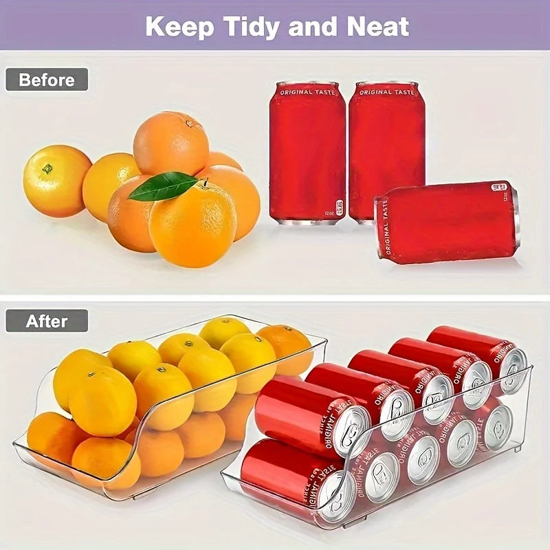 Caja de almacenamiento para refrigerador doméstico, refrigerador de cocina, estante de almacenamiento apilado de gran capacidad, organización de agua, aperitivos y latas