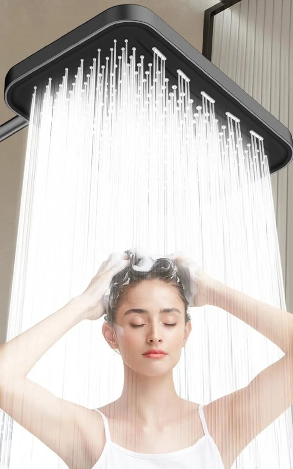 Panel grande de 36CM, cabezal de ducha supercargo montado en el techo de gran flujo, conjunto de 3 modos, lluvia de alta presión, accesorios de ducha de baño