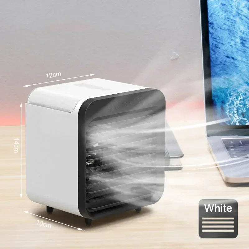 Ventilador de aire acondicionado portátil, ventilador de escritorio USB, Mini humidificador de aire recargable, ventilador de niebla de refrigeración para mesa para oficina y hogar