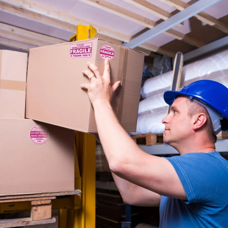 100 pegatinas frágiles para el envíoPegatinas no dobladas o plegadasPegatinas no dobladas o plegadasNo se caen de offLabels para correo de envío