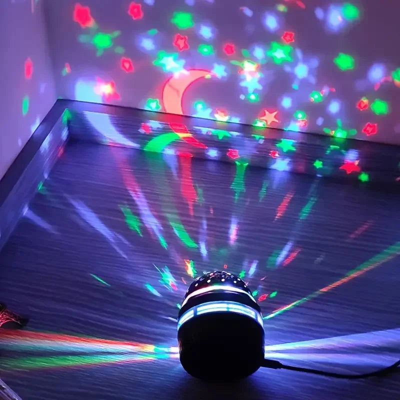 Luci LED notturne a cielo stellato, lampada proiettore USB, sfera magica, luna, stella, luci di Natale, decorazioni per l'ambiente della stanza di casa