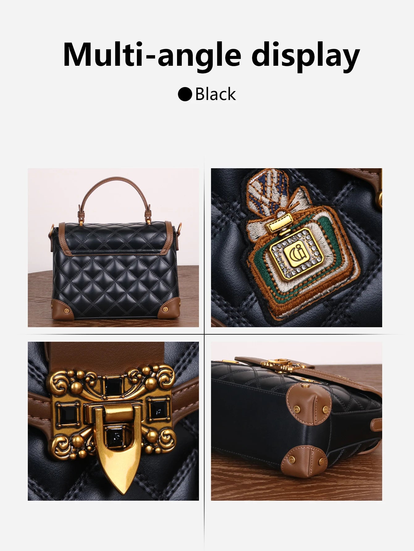 2026 nueva moda impresa bolso de remache personalizado con alto sentido de lujo y contraste retro, bolso de mensajero de un solo hombro ingenio