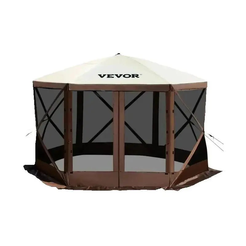 SucceBuy Gazebo emergente para acampar, refugio con dosel para acampar, 6 caras, 12' x 12' / 10' x 10', tiendas y toldos para acampar y hacer senderismo
