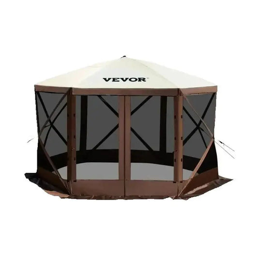 SucceBuy Gazebo emergente para acampar, refugio con dosel para acampar, 6 caras, 12' x 12' / 10' x 10', tiendas y toldos para acampar y hacer senderismo