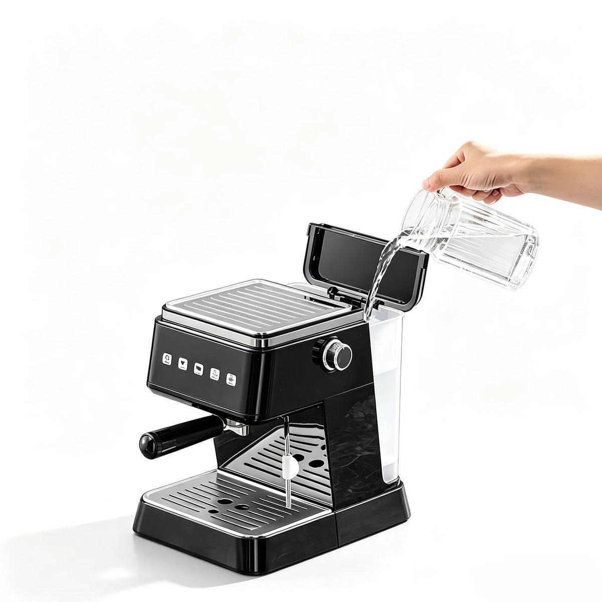 Cafetera Espresso de 20 Bares de Presión, Calentamiento Rápido en 20s, Extracción Automática, Espumador de Leche, Cafetera Barista para el Hogar, Tanque de Agua de 1.5L