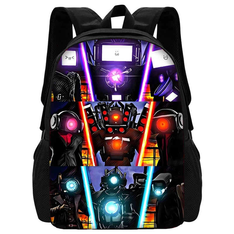 Mochila de baño Skibidi escolar para niños con bolsas para el almuerzo, bolsas para lápices, mochilas escolares para niños y niñas, el mejor regalo