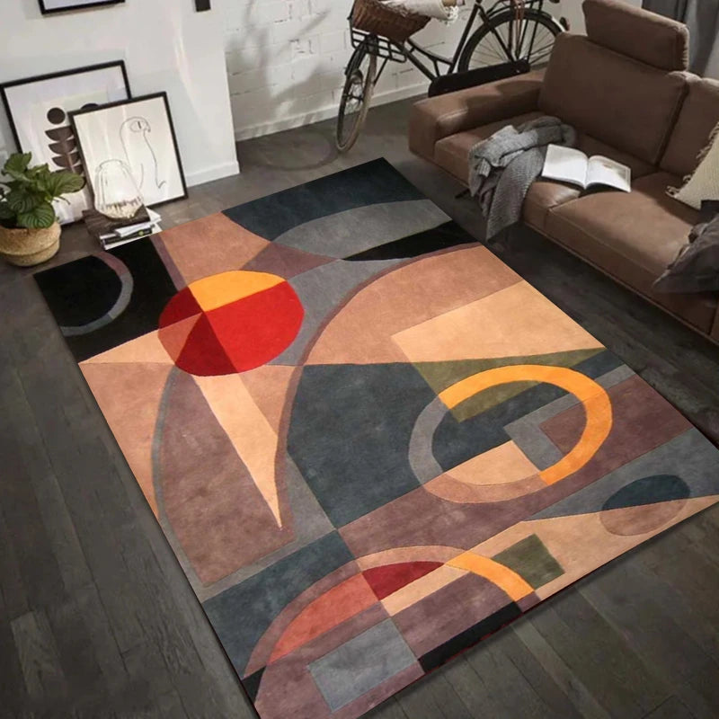 Alfombra con patrón geométrico abstracto, alfombra Art Deco moderna para sala de estar, decoración del hogar, dormitorio, decoración de la sala de estar