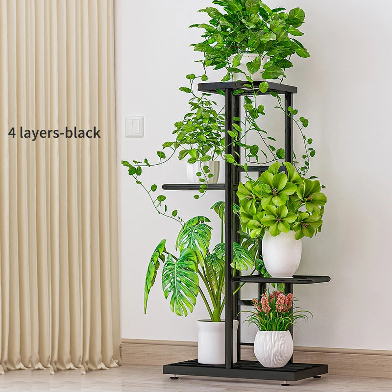 Estantes de hierro para plantas, soporte para macetas, organizador de exhibición para interiores y exteriores