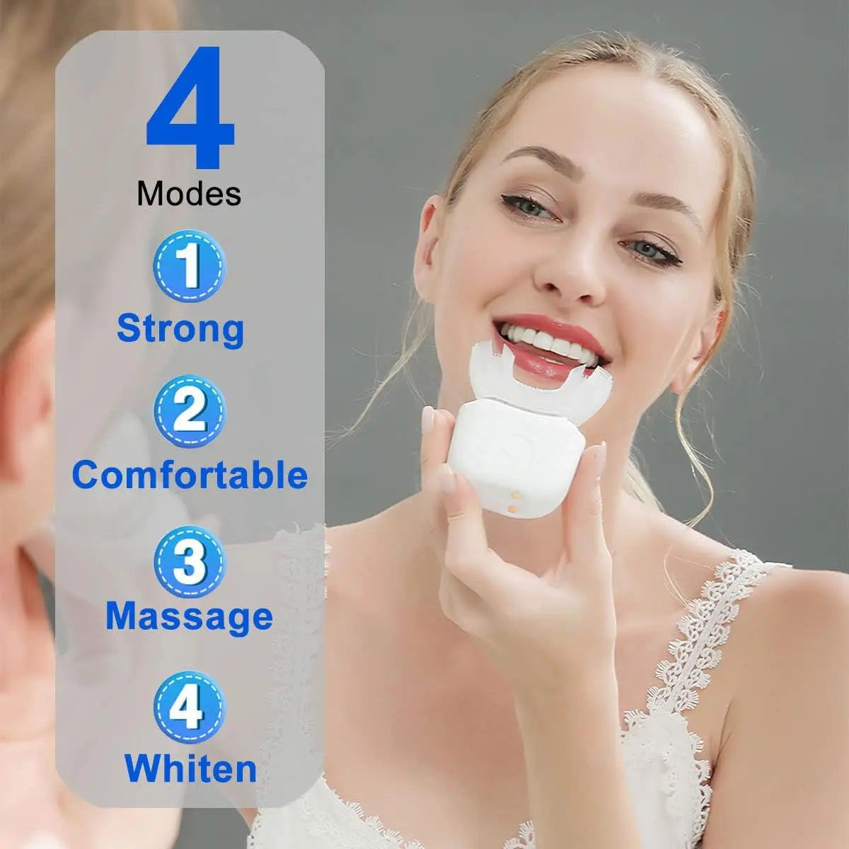 Cepillo de dientes eléctrico en forma de U para el cuidado Dental, cepillo de dientes eléctrico automático en forma de U de 360 grados