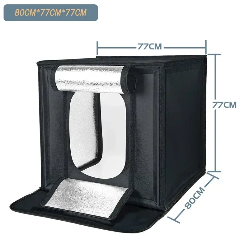 Caja de estudio fotográfico, caja de luz portátil para disparar en mesa, telón de fondo de PVC, tienda de fotografía, Softbox, conjunto de exhibición de 30/40/45/65/80cm