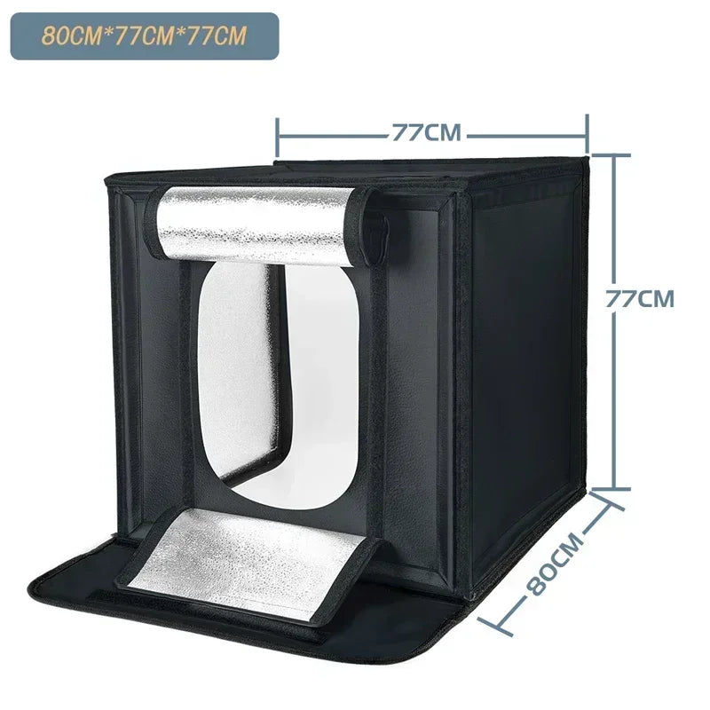 Caja de estudio fotográfico, caja de luz portátil para disparar en mesa, telón de fondo de PVC, tienda de fotografía, Softbox, conjunto de exhibición de 30/40/45/65/80cm