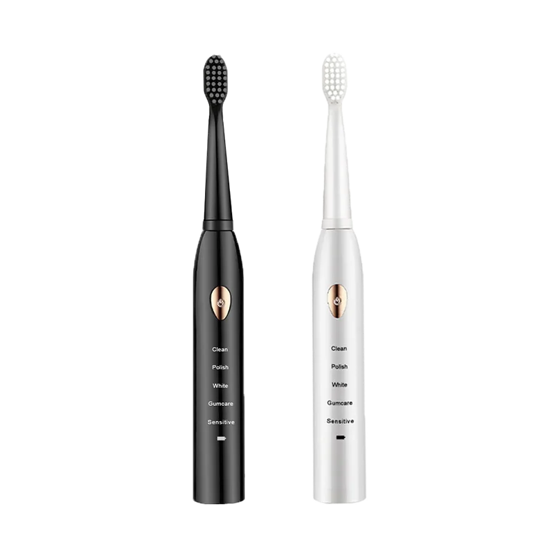 Jianpai-cepillo de dientes eléctrico para adulto, dispositivo acústico clásico, color blanco y negro, modo de 5 engranajes, carga USB, resistente al agua IPX7