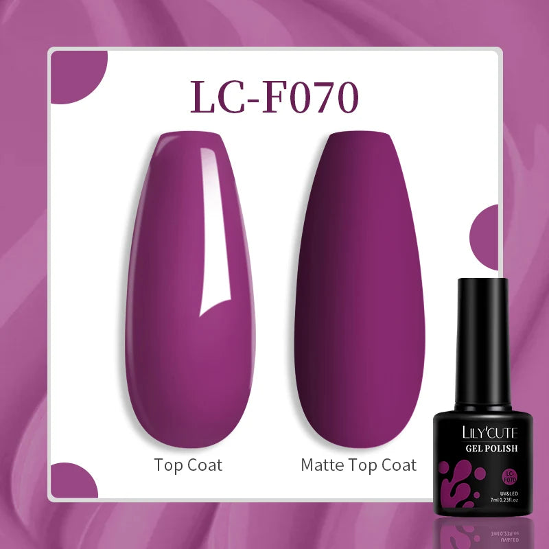 LILYCUTE-esmalte en Gel para uñas, barniz semipermanente para manicura, con LED UV, 129 colores, 7ML