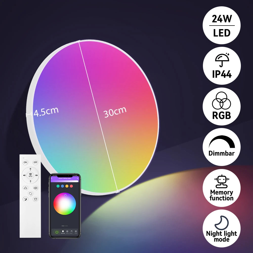 Lámpara de techo con control remoto, lámpara led para dormitorio, lámparas de techo grandes, luces Led con control remoto, luces led regulables