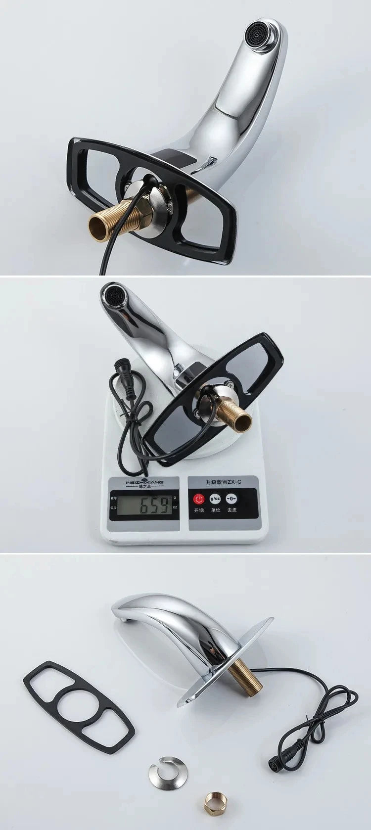 Grifo de agua fría y caliente automático electrónico sin contacto, grifo electrónico con sensor, grifo sin contacto