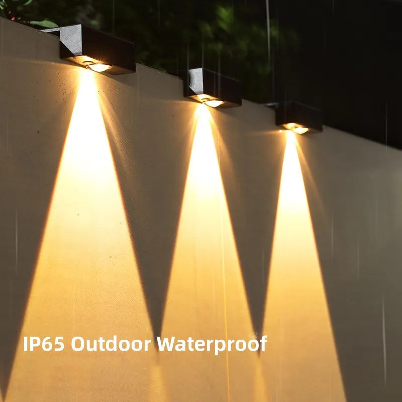 Lámpara LED alimentada por energía Solar, luces solares superbrillantes para jardín, luz impermeable para exteriores, escaleras, balcón, iluminación decorativa de calle