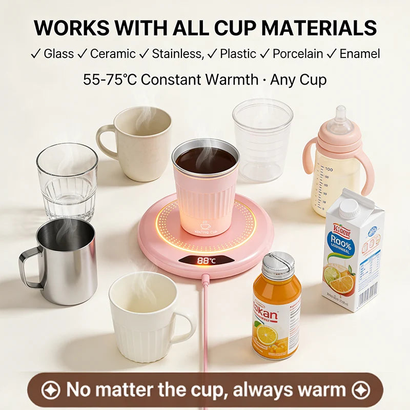 Nuevo Posavasos Calefactor USB con Temperatura Constante, Calentador Inteligente para Tazas de Café y Leche, Calentador Térmico Automático para Oficina y Hogar