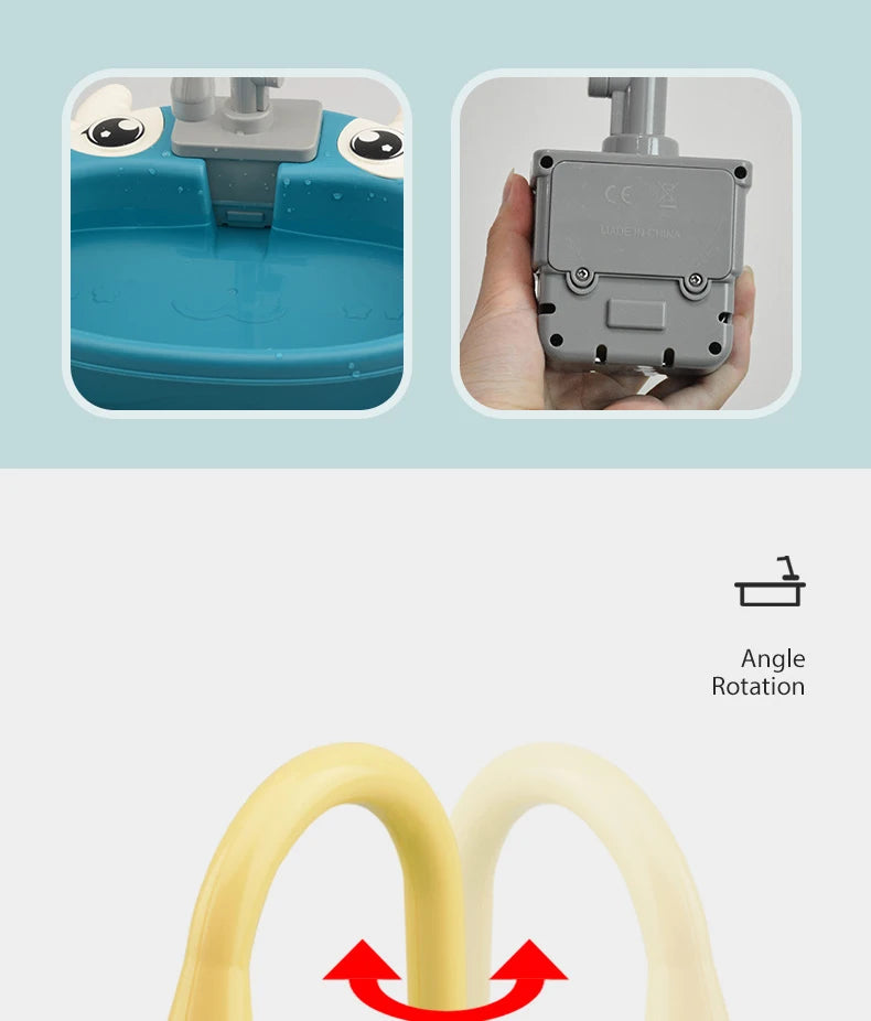 Fregadero de cocina para niños, juguetes de simulación, lavavajillas eléctrico, Mini cocina, comida, juego de casa de juego de imitación, juego de rol para niños, juguetes para niñas