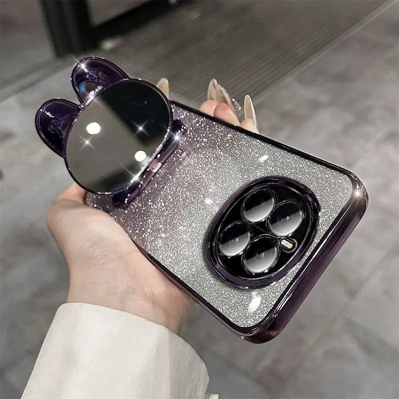 Funda con soporte para espejo de maquillaje de conejo, funda protectora para pulsera Magic 7 Lite 6 5 Pro Magic7 Pro Honor X9A/B X9C X7A/B
