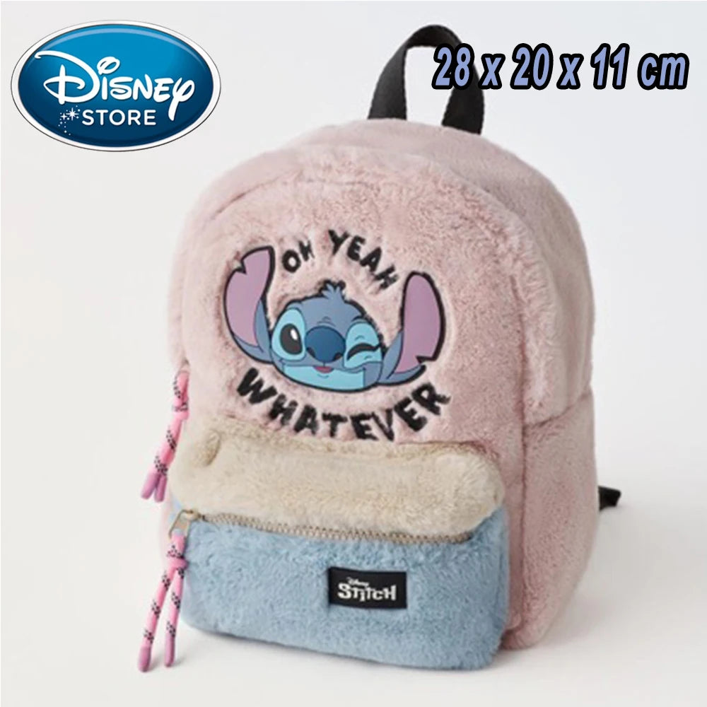 Mochila de Peluche Stitch 2026, Mochila Escolar Japonesa Azul con Diseño Divertido de Stitch, Mochila de Gran Capacidad para Estudiantes, Bolsa de Jardín de Infancia, Regalo para Niños