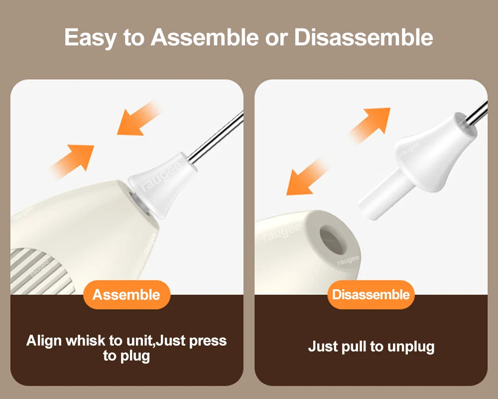 Espumador de Leche Eléctrico, Mini Batidor de Café, Mezclador Manual Inalámbrico para Cappuccino y Latte