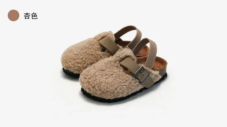 Sandalias de corcho para niños y niñas, zapatos de exterior de sandalias cálidas, calzado para preandador, otoño e invierno, novedad