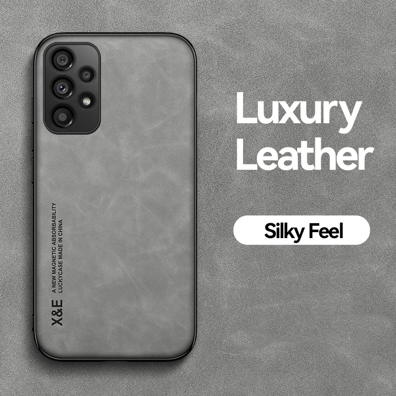 Funda de teléfono de cuero esmerilado magnético con placa de hierro oculta para Xiaomi 17 Pro Max 15T 15 14 14T 13 13T 12 12T 11 11T Pro