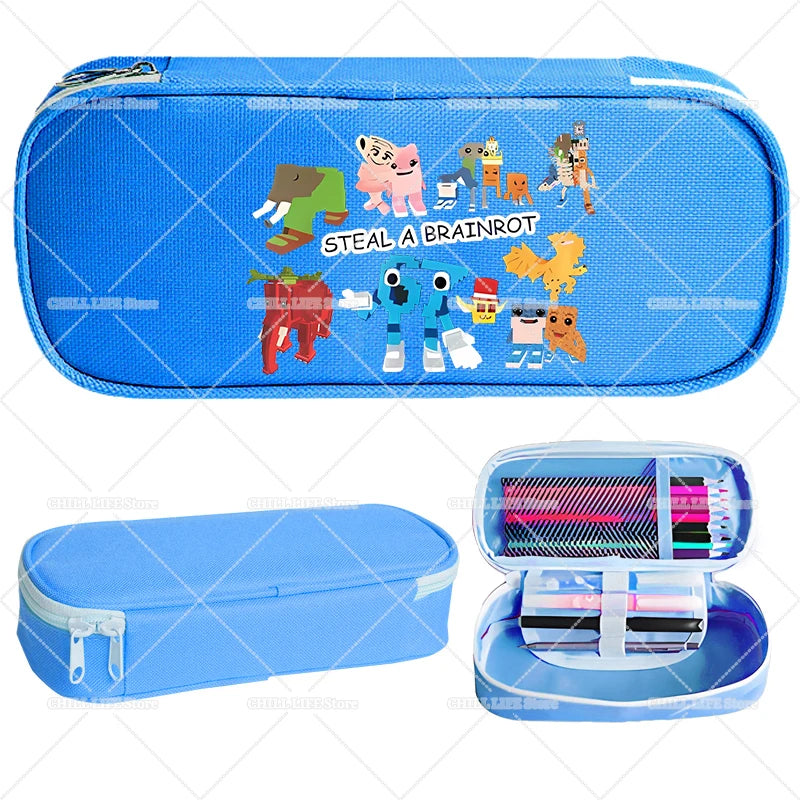 Estuches para lápices Ruba A Brainrot, dibujos animados 67 Six Seven, bolsas para bolígrafos de gran capacidad, bolsa para lápices para niños y niñas, suministros de papelería escolar, regalo