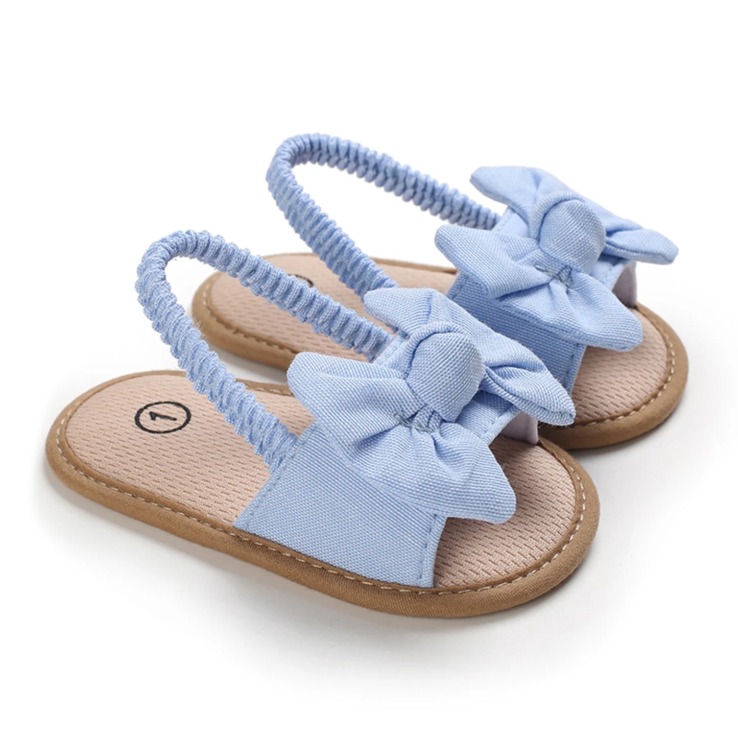 Lindas sandalias de bebé con lazo para niña, zapatos de verano de princesa, suela suave, antideslizantes, punta abierta, zapatos infantiles para caminar, zapatillas de playa