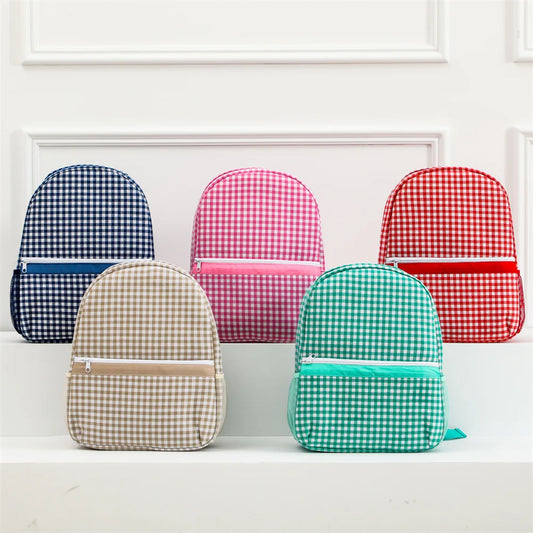 Mochila Escolar para Niños Pequeños, Mochila Linda con Estampado de Cuadros para Niñas, 12 Pulgadas para Preescolar y Jardín de Infancia, 15 Pulgadas para Adolescentes de Secundaria