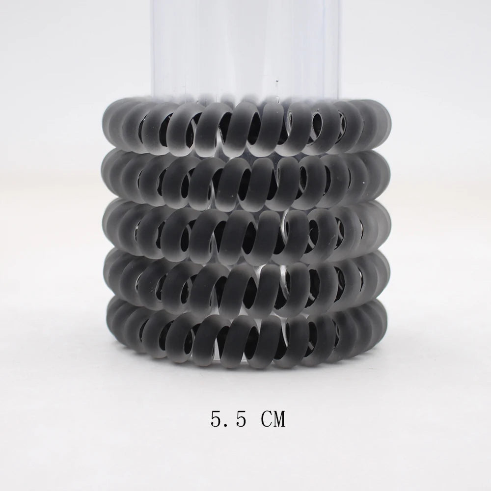 Banda elástica para el cabello, banda para el pelo con cable en espiral esmerilado, lazo para el pelo, Goma elástica para la cabeza, color liso mate, 5 unidades por juego, nueva moda
