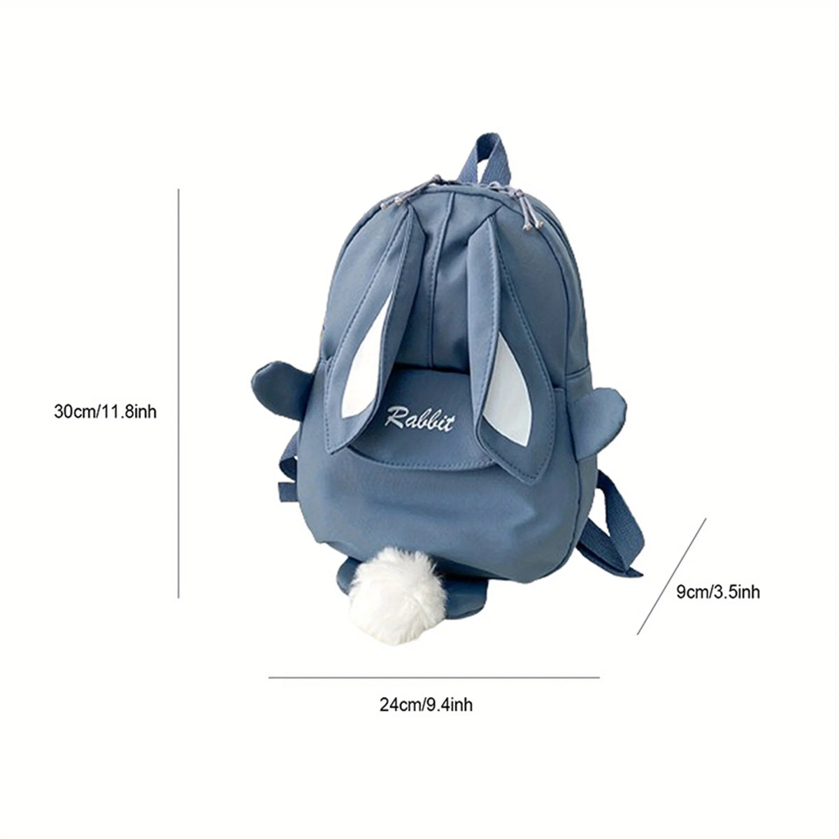Mochila con orejas de conejo para niña, mochila escolar informal impermeable de gran capacidad, mochila escolar con cremallera suave, viajes y regalos sólidos para adolescentes