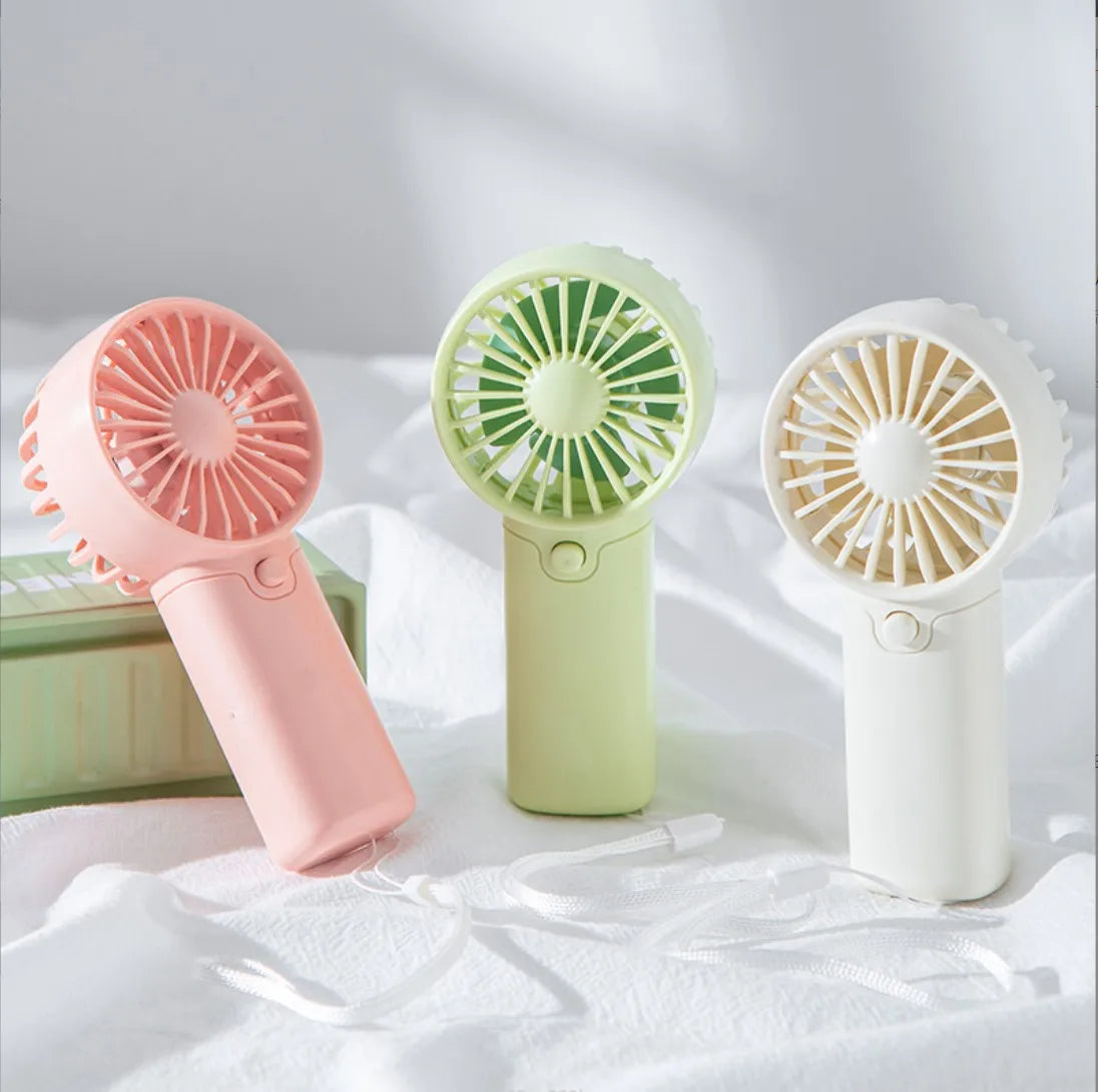 Ventilador Portátil, Mini Ventilador de Bolsillo Conveniente para Viajes de Verano al Aire Libre, Hogar, Oficina, Ventilador de Mano Ligero con Batería AAA, Enfriador de Aire