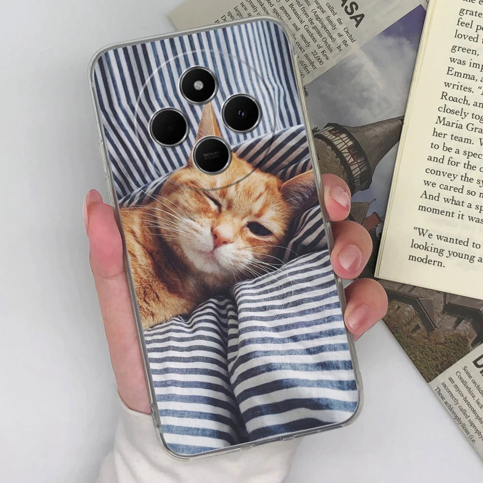 Funda de teléfono para Redmi 14C 4G, cubierta trasera creativa, transparente, suave, delgada, de silicona TPU, a prueba de golpes, protectora para Redmi14C