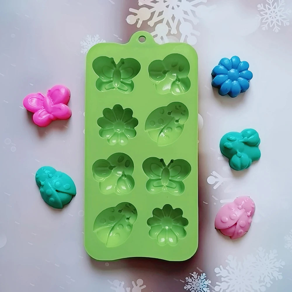 Herramientas de silicona para hornear, molde de silicona con forma de insecto/abeja/mariposa, decoración de pasteles, gelatina de caramelo, Chocolate