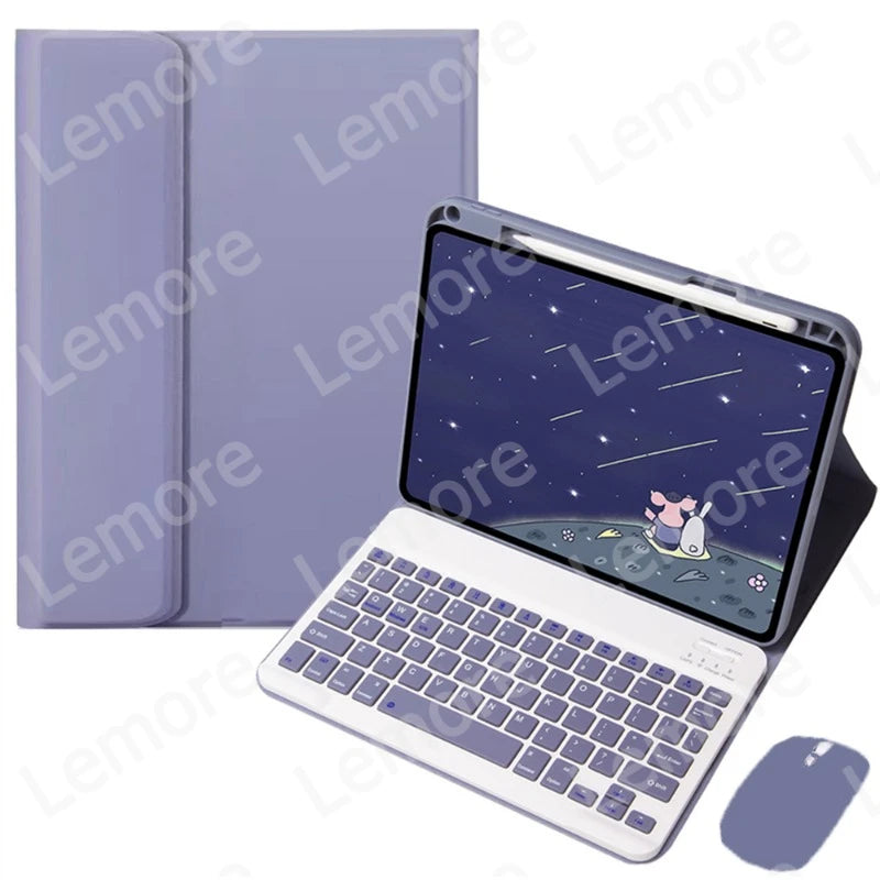 Funda con teclado para Xiaomi Redmi Pad 2 2025, funda con soporte de 11 pulgadas con ranura para lápiz, teclado español, portugués, ruso y inglés